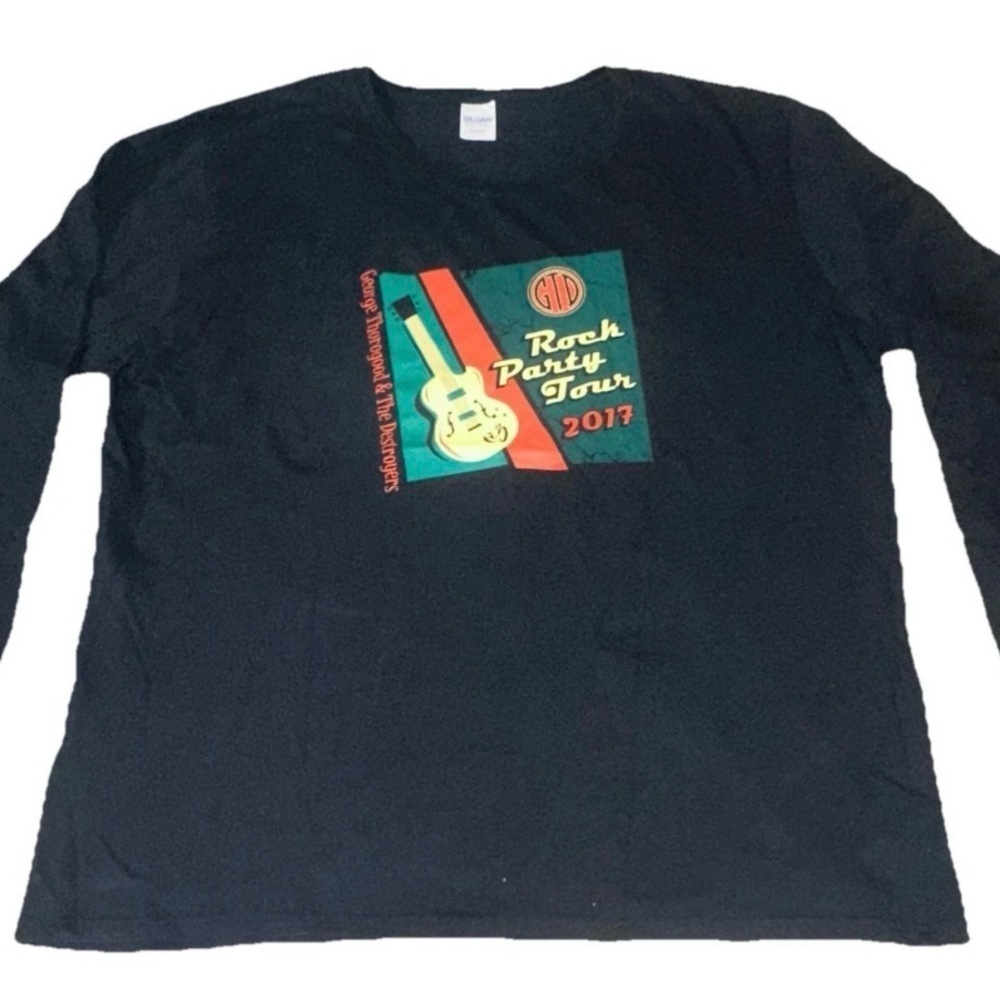George Thorogood & The Destroyers 2017 Rock Party Tour Black LongSleeve Shirt XL